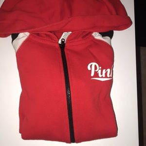PINK red zip up jacket